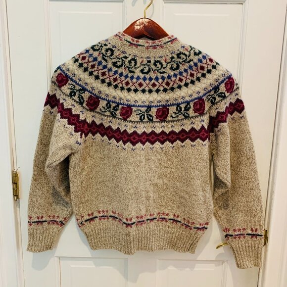 Vintage Eddie Bauer Norwegian Cardigan Sweater Norway Size Medium - Picture 3 of 10